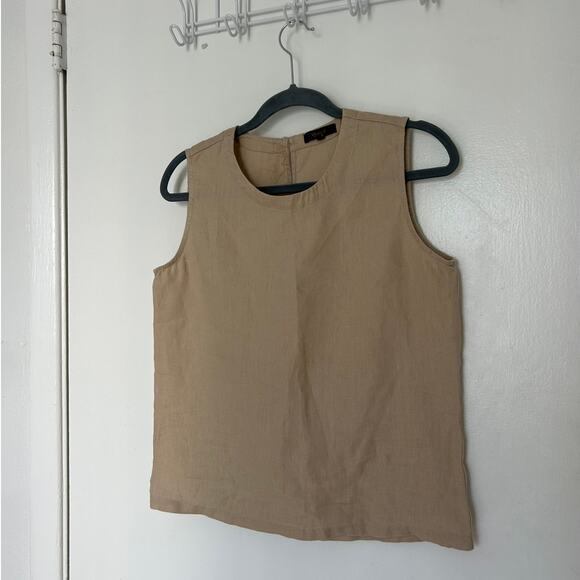 Quince 100% European Linen Tank Flax - Picture 5 of 9